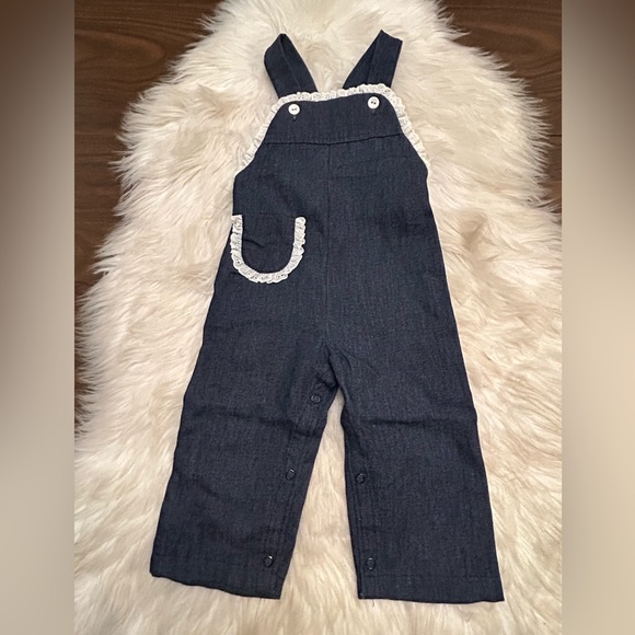 BY THOMAS Vintage Overalls Eyelet Trim And Pocket - Picture 1 of 8